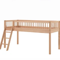 Halbhochbett Forrest 90x200cm mit Schlafzelt - Massivholz Buche