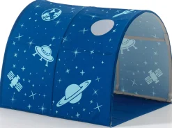 Halbhochbett mit Rutsche Astrid mit Schlafzelt, Tunnel und Stautaschen Astro - Kiefer