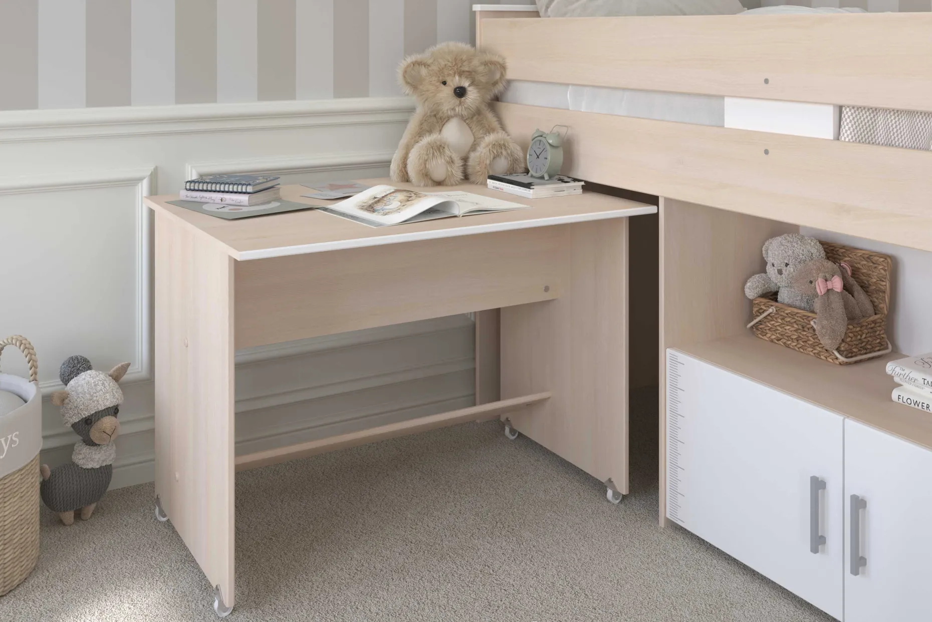 Halbhochbett mit Schreibtisch Charly