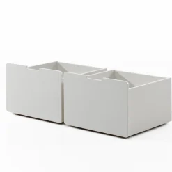Halbhochbett Pip 90x200 cm mit Rutsche, 2 Schubladen und 1 Wandregal-weiß