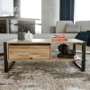 Emob Haldizen Couchtisch | 100 % MELAMIN | Atlantische Kiefer, Schwarz