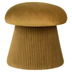 House Nordic Hampton Pouf aus ockerfarbenem Samt - stilvolle Ergänzung für das Wohnzimmer