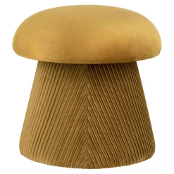 House Nordic Hampton Pouf aus ockerfarbenem Samt - stilvolle Ergänzung für das Wohnzimmer