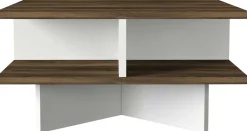 Emob Hamton Couchtisch | 100 % MELAMIN | Walnuss, Weiß