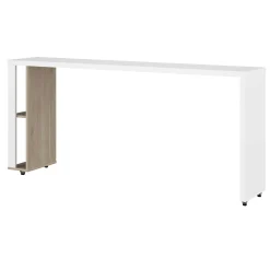 Hardy Konsolentisch für Bett - 167x31x75cm - weiß/Eiche Dekor