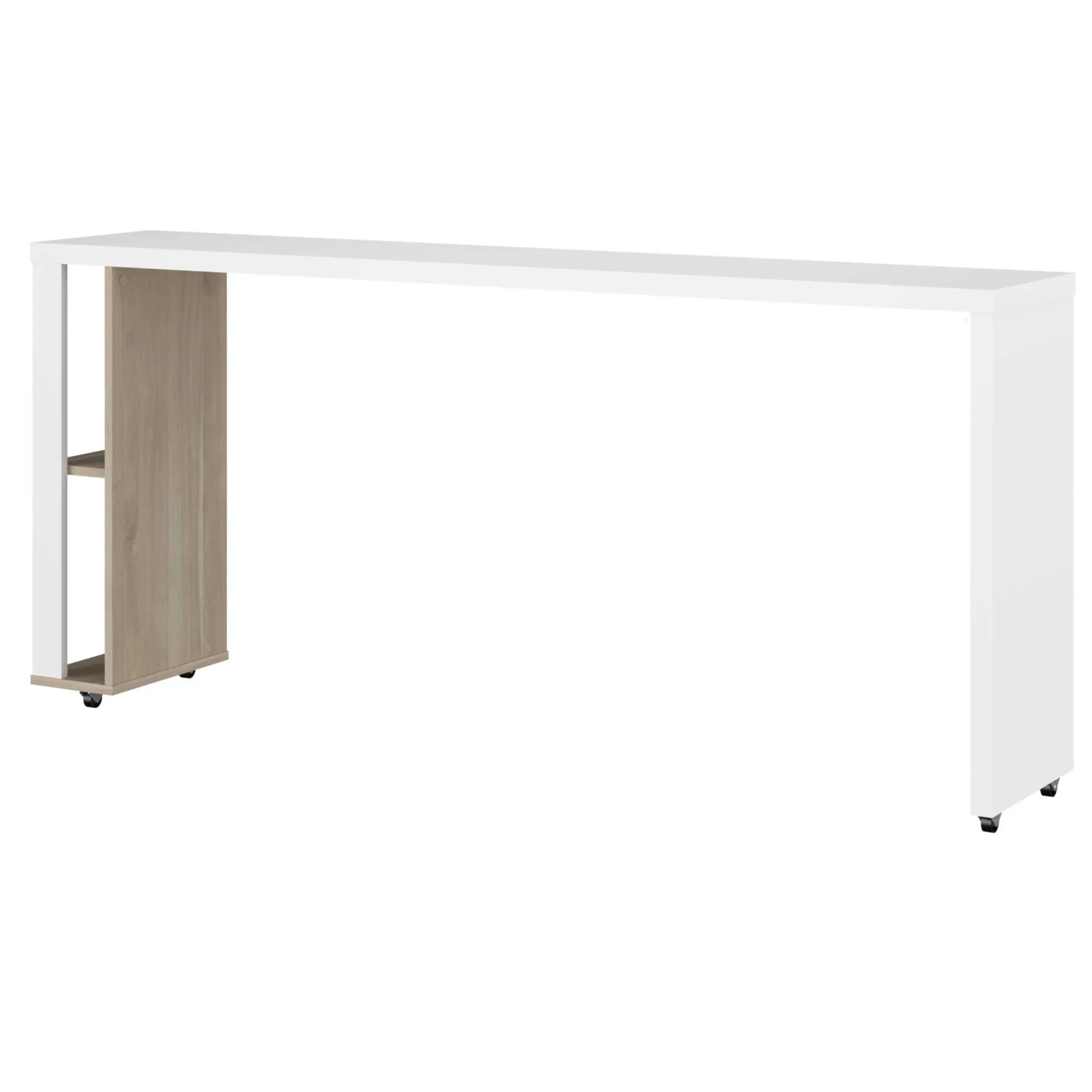 Hardy Konsolentisch für Bett - 167x31x75cm - weiß/Eiche Dekor