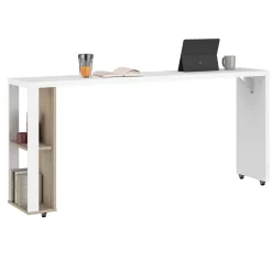 Hardy Konsolentisch für Bett - 167x31x75cm - weiß/Eiche Dekor