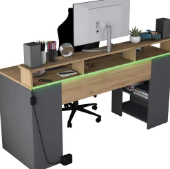 Kinder Emob HA122 - 3000 Schreibtisch | 100 % MELAMIN | Walnuss,