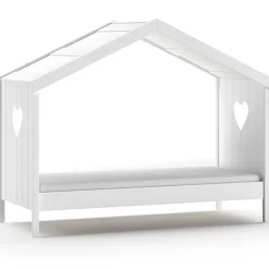 Hausbett Amori mit Bettschublade und Rausfallschutz - weiß