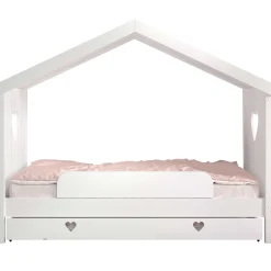 Hausbett Amori mit Bettschublade und Rausfallschutz - weiß