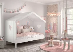 Hausbett Amori mit Bettschublade - weiß