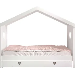 Hausbett Amori mit Bettschublade - weiß