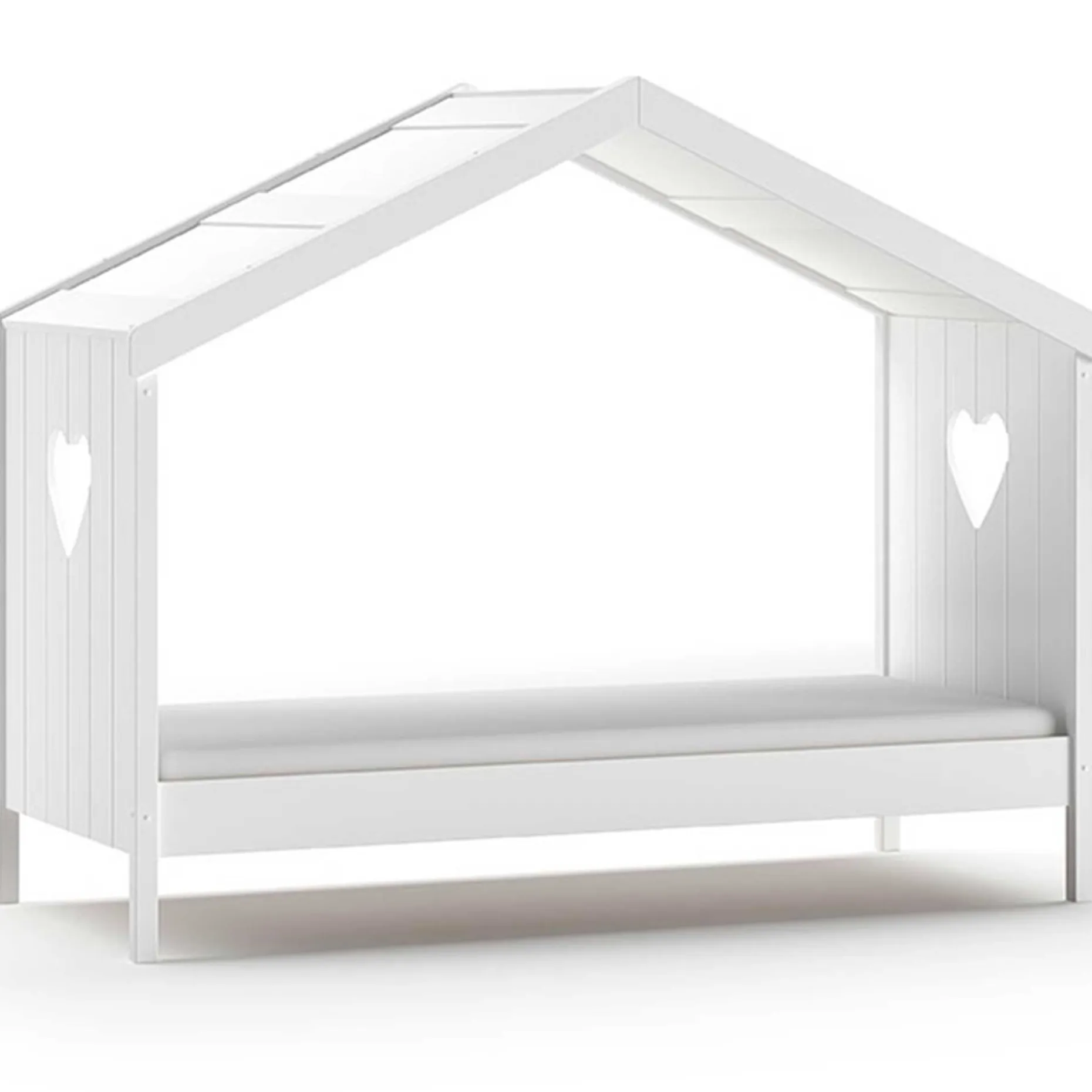 Hausbett Amori mit Bettschublade - weiß