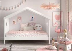 Hausbett Amori mit Bettschublade - weiß