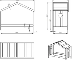 Hausbett Amori 90x200 cm - weiß