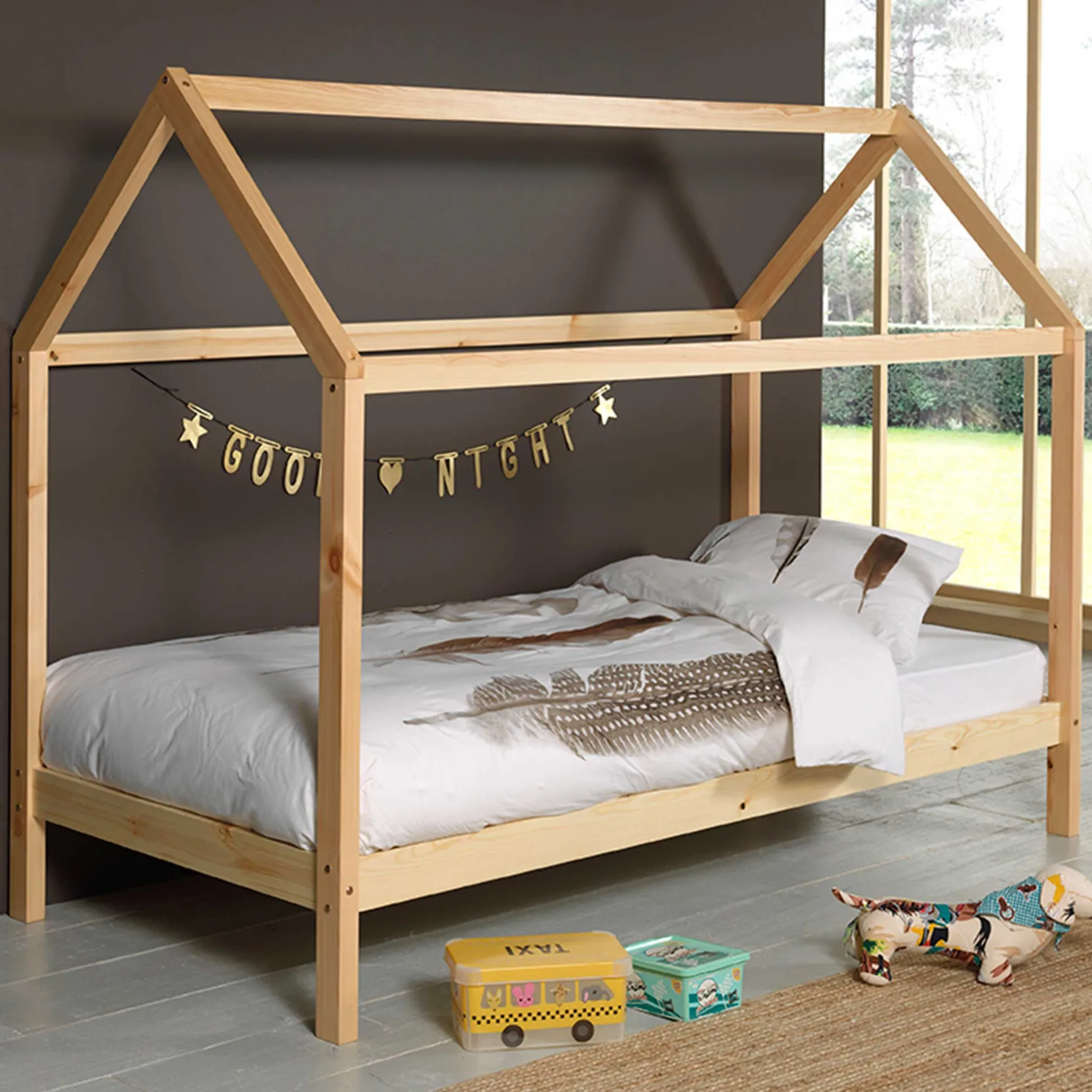 Hausbett Dallas 1 90x200 - Kieferholz