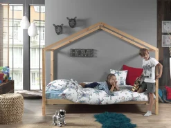 Haus Bett Dallas 3 90x200 - Kieferholz
