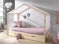 Haus Bett Dallas 3 90x200 - Kieferholz