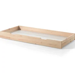 Hausbett Dallas 2 90x200 mit Bettkasten und Voile mit Schmetterlingsmuster - Kieferholz/rosa