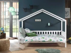 Hausbett Dallas 2 90x200 mit Bettkasten - weiß