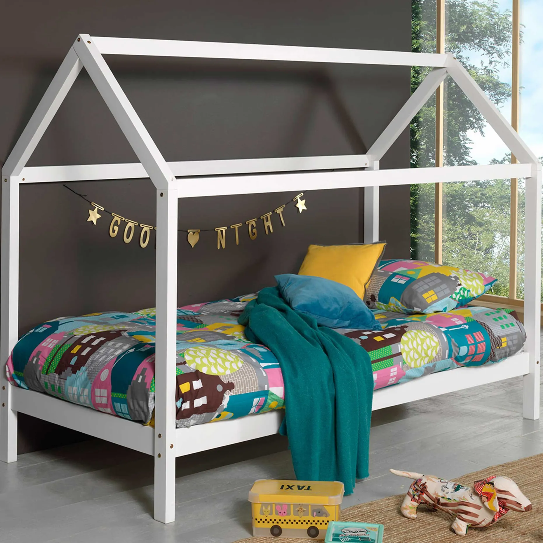 Hausbett Dallas 1 90x200 - weiß