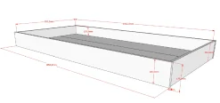 Hausbett Forrest 90x200cm mit Bettgitter und Bettkasten - Buche