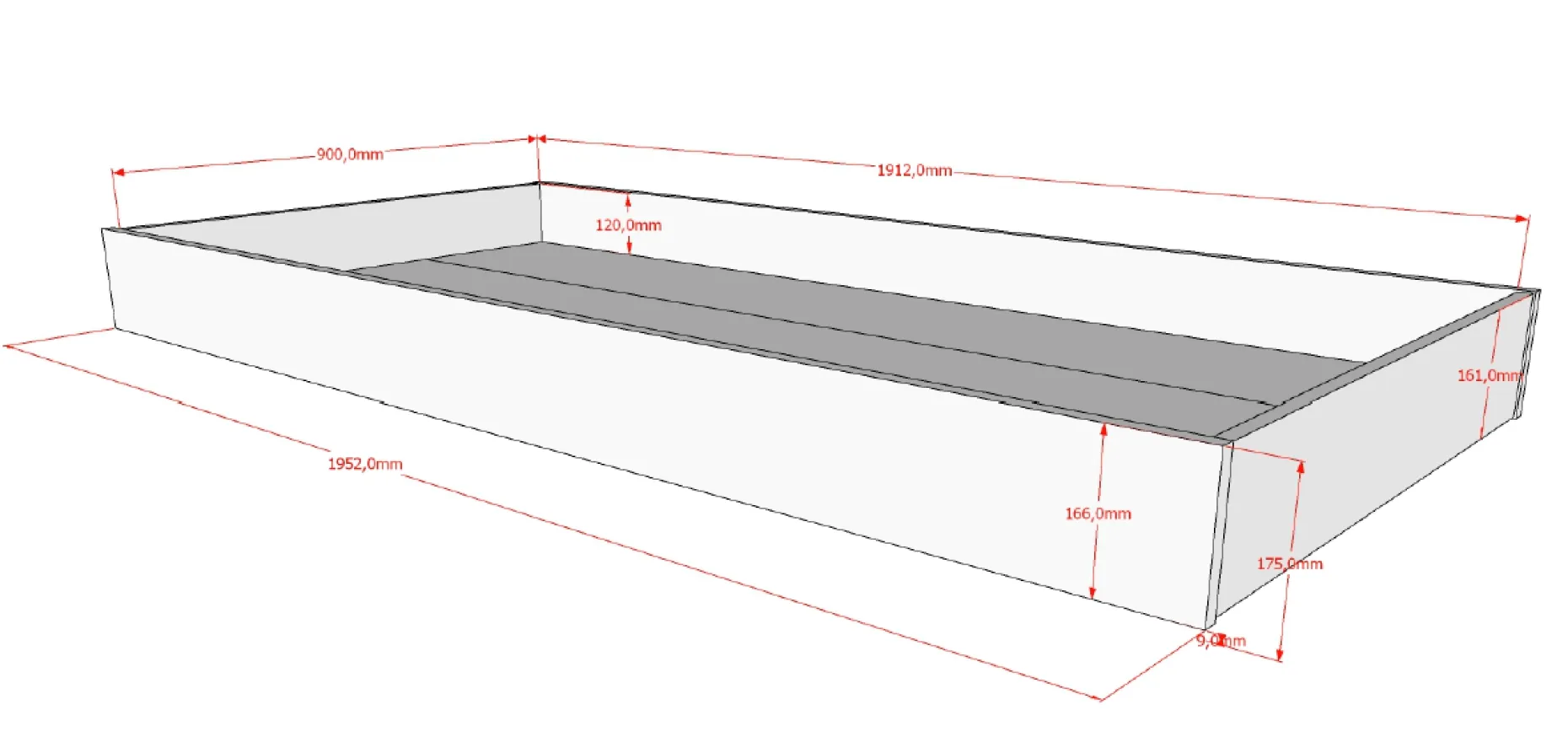 Hausbett Forrest 90x200cm mit Bettgitter und Bettkasten - Buche