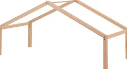 Hausbett Forrest 90x200 mit Bettzelt - Buche massiv/rosa