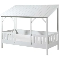Hausbett Malia 90x200 mit Bettkasten - weißes Dach
