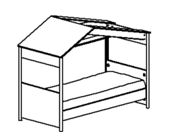 Hausbett Matis - 90x200cm - weiß/kastanien Dekor