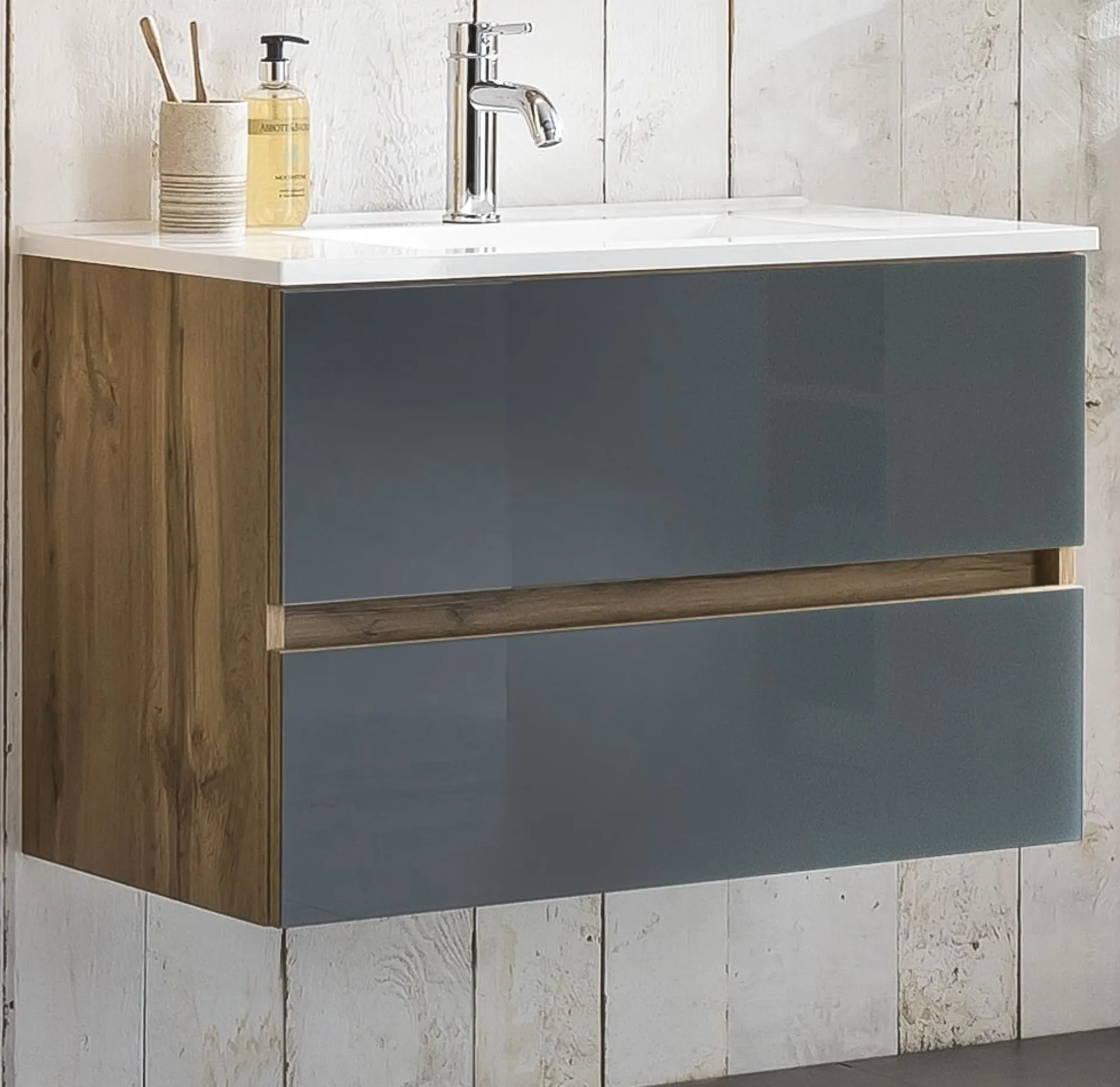 Held Helina 3 dreiteiliger Badezimmerschrank - Eiche/Grau