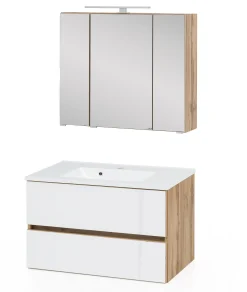 Held Helina 1 2-teiliger Badezimmerschrank - Eiche/Weiß