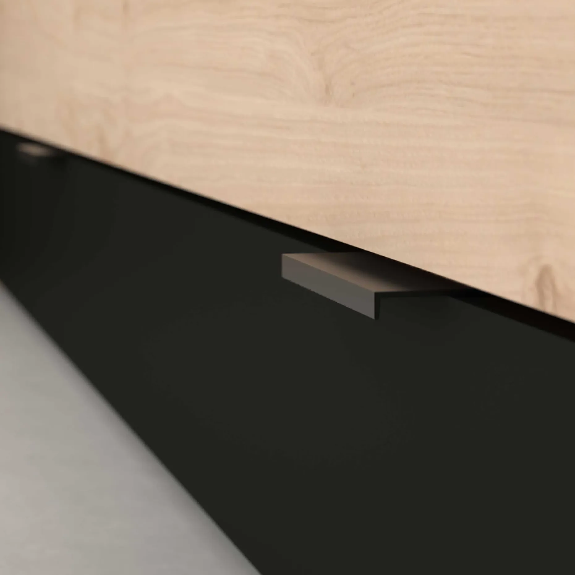 Heron Doppelbett 140x200/190cm mit Schublade - Eiche Dekor/schwarz