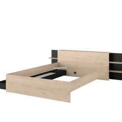 Heron Doppelbett 140x200/190cm mit Schublade - Eiche Dekor/schwarz
