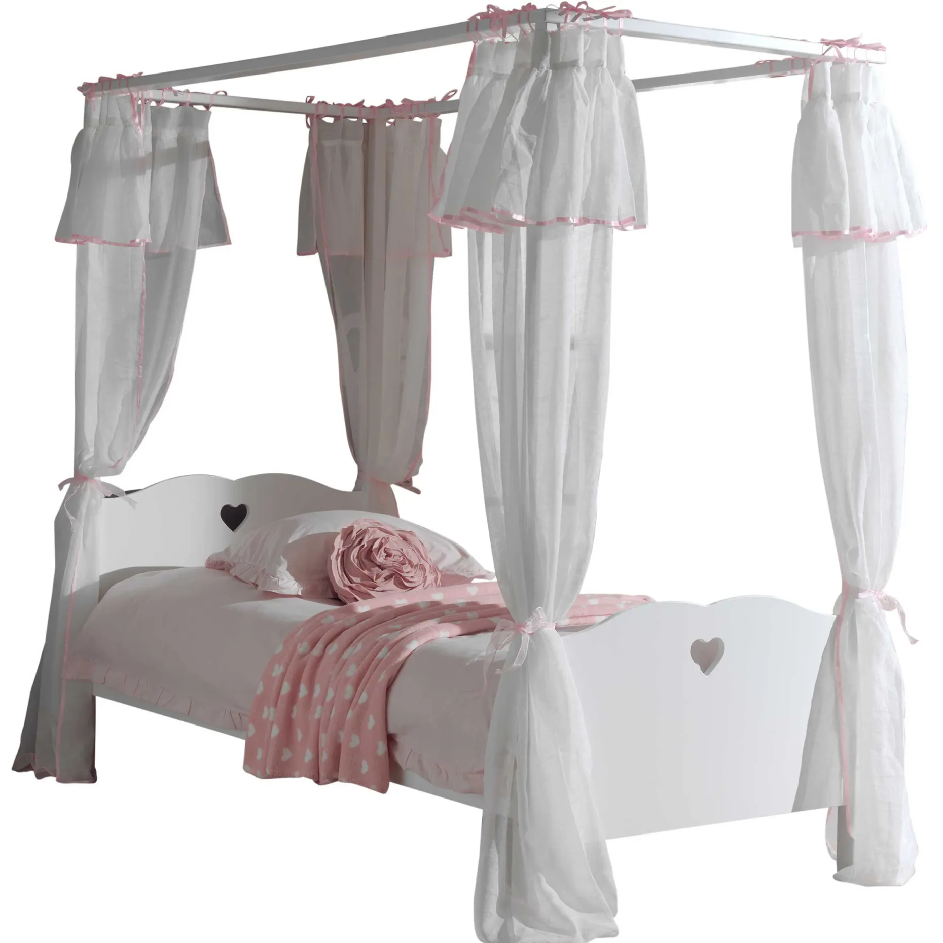 Himmelbett Amori 90x200cm mit Voile - weiß