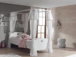 Himmelbett Amori 90x200cm mit Voile - weiß
