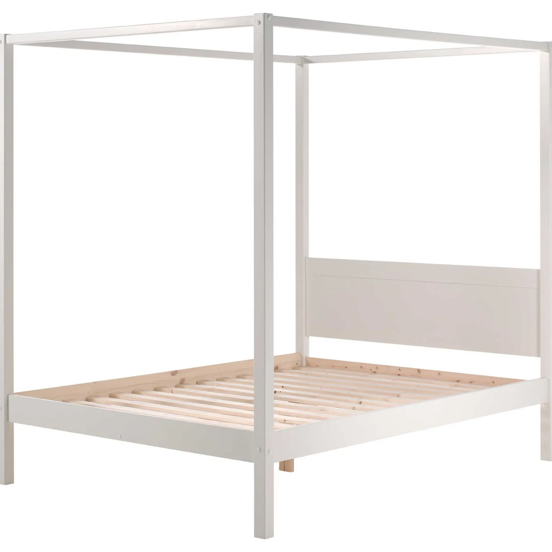 Himmelbett Charlotte 140x200 mit Voile - weiß