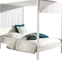 Himmelbett Charlotte 140x200 mit Voile - weiß
