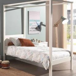 Himmelbett Charlotte 90x200 - weiß