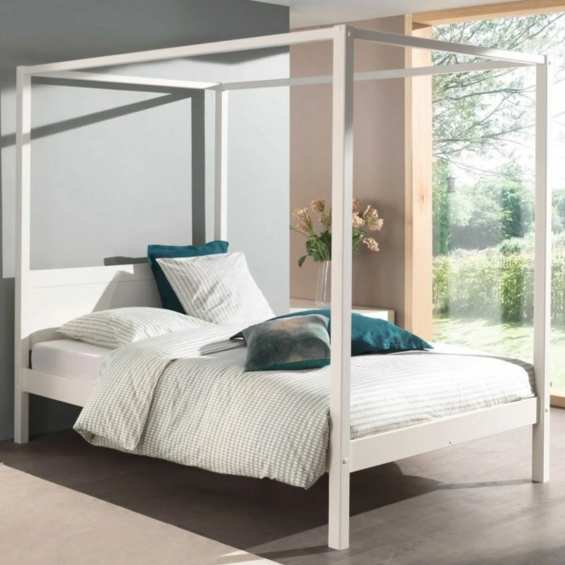 Himmelbett Charlotte 140x200 - weiß