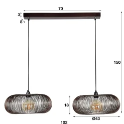 Emob Hängelampe Chisa 2x Ø43 - nickel