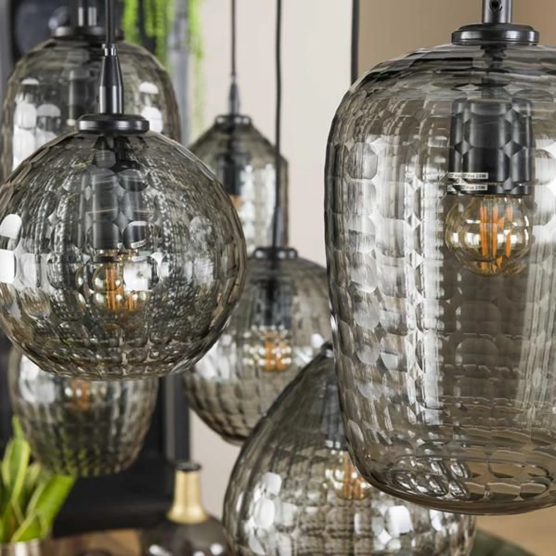 Emob Hängeleuchte Jairo 7 Lichtquellen - Rauchglas