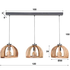 Emob Hängeleuchte Lenno 3x Ø30 - Mango