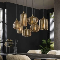 Emob Hängeleuchten-Set Denz | 40 x 93 x 150 cm | Farbe Bernstein