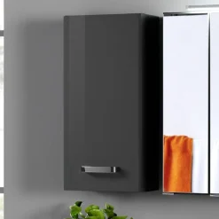 Hängeschrank Bobbi 30cm 1 Tür - graphit/hochglanz-grau