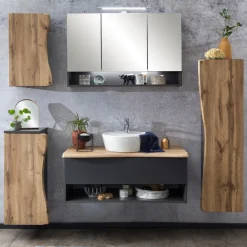 Hängeschrank Karan 37cm 1 Tür - Eiche/anthrazit
