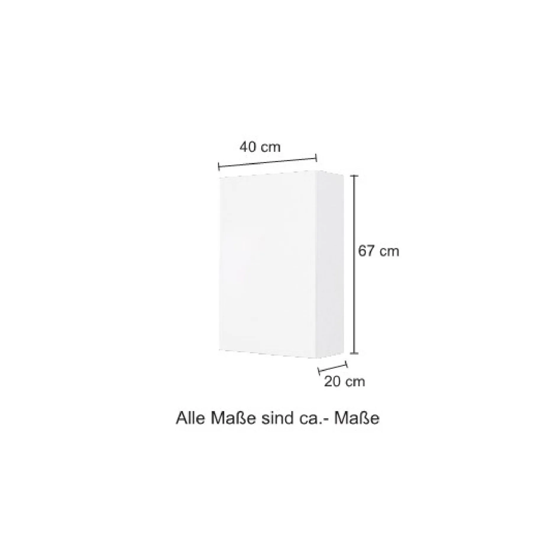 Hängeschrank Kornel/Luna 40cm 1 Tür - graphitgrau/eiche