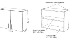 Hängeschrank Nova | 80 x 28 x 60 cm | Weiß