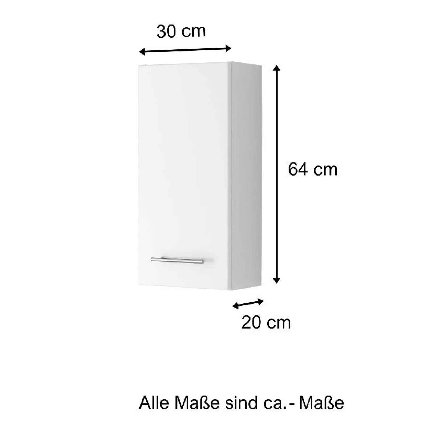 Hängeschrank Pollet 30cm 1 Tür - weiß