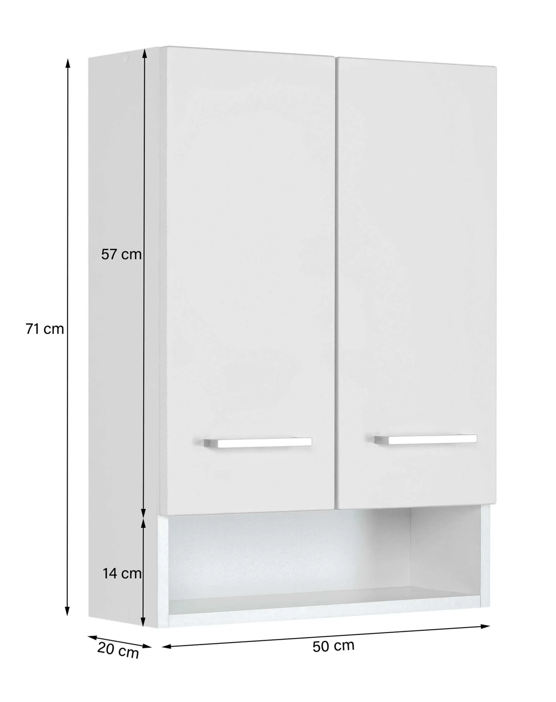 Hängeschrank Ricca 50cm 2 Türen - weiß